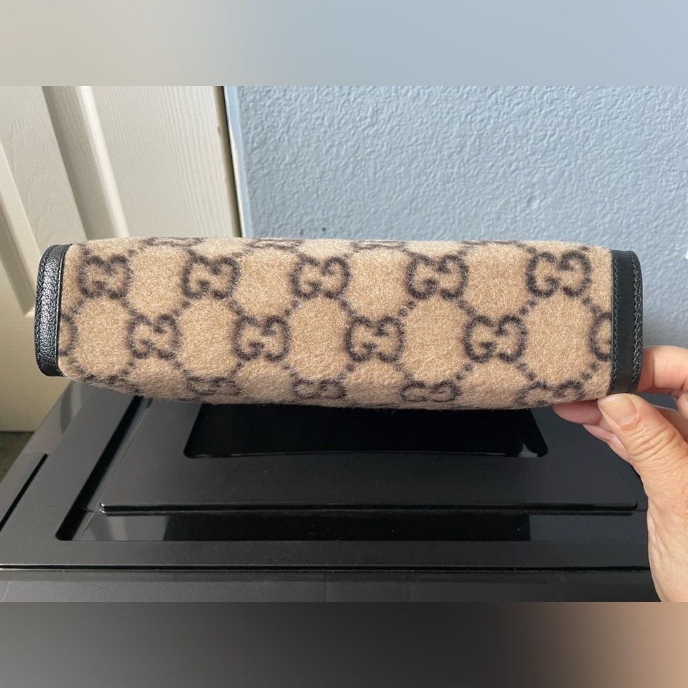 Gucci GG Wool Supreme zip Pouch/ Clutch/ Toiletry Bag - Picture 6 of 13